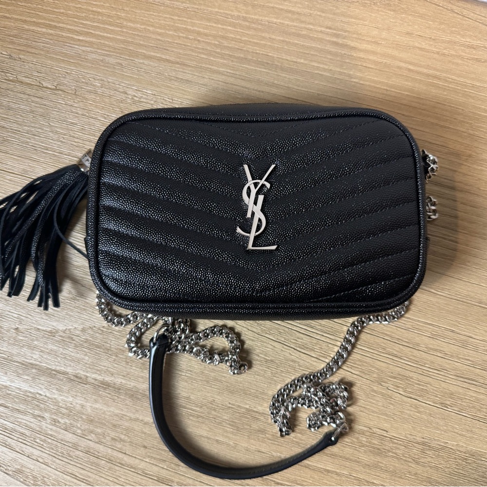 YSL Mini Lou Grain De Poudre Matelasse Monogram Camera Bag